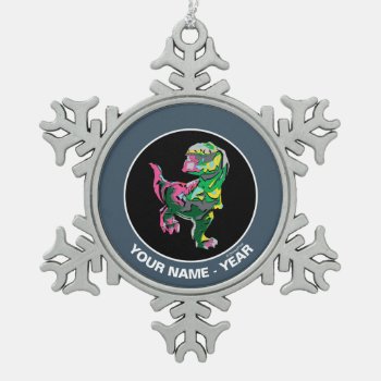 Butch Abstract Silhouette Snowflake Pewter Christmas Ornament by gooddinosaur at Zazzle