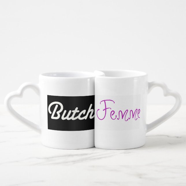 Butch + Femme Loving Couple Mug Set (Front Nesting)