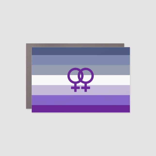 Butch Lesbian Love Pride House Flag Car Magnet (Front)