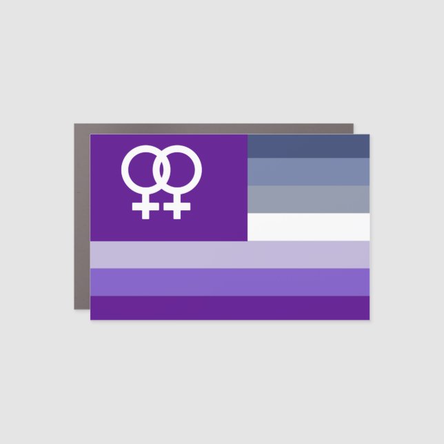 Butch Lesbian Love Pride House Flag Car Magnet (Front)