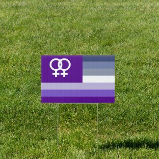 Butch Lesbian Love Pride House Flag Sign