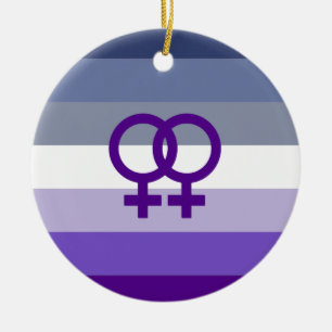 Butch Lesbian Love WLW Pride Ceramic Ornament