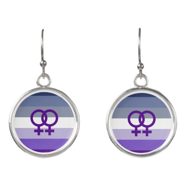 Butch Lesbian Love WLW Pride Earrings (Front)