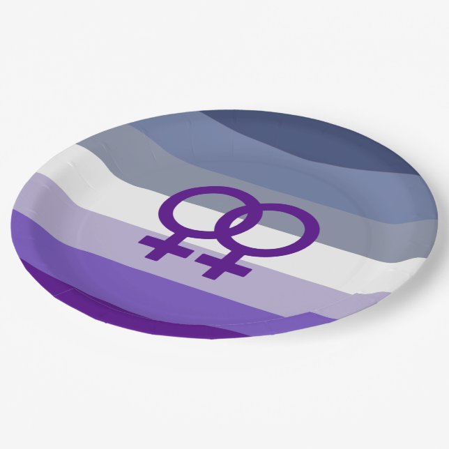 Butch Lesbian Love WLW Pride Paper Plates (Angled)