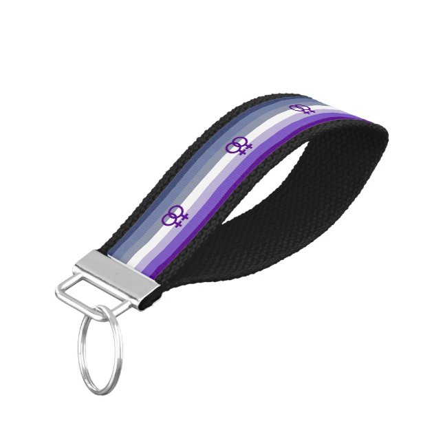 Butch Lesbian Love WLW Pride Wrist Keychain (Angled Down)