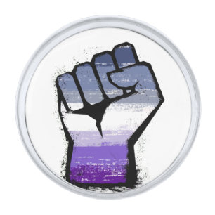 Butch Lesbian Pride Fist Silver Finish Lapel Pin