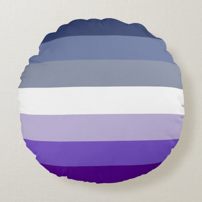 Butch Lesbian Pride Flag Round Pillow (Front)