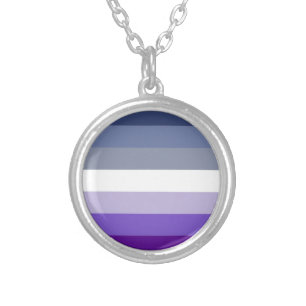 Butch Lesbian Pride Flag Silver Plated Necklace