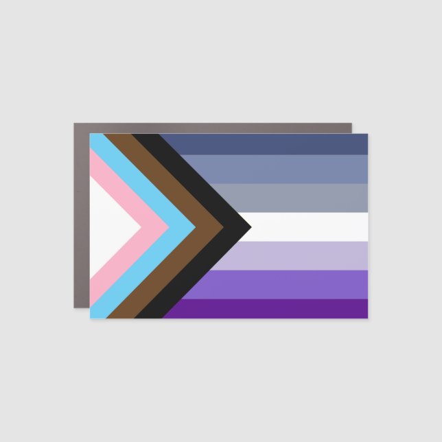 Butch Lesbian Progress Pride House Flag Car Magnet (Front)