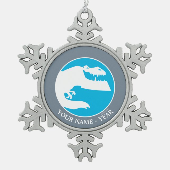 Butch Silhouette Snowflake Pewter Christmas Ornament (Front)