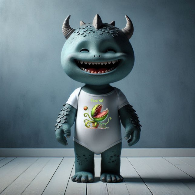 Butch the Monster Plant Custom T-Shirt Baby Bodysuit (Feeding time!)