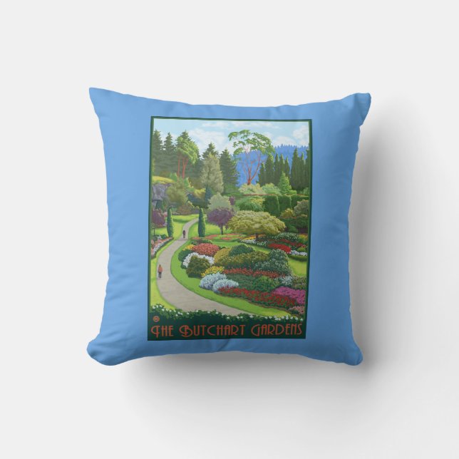Butchart Gardens - Brentwood Bay Throw Pillow (Front)