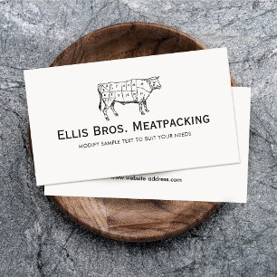 Butcher, Angus Beef Cow Diagram Business Card