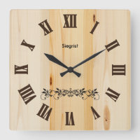 Butcher Block Wood Style Clock | Zazzle