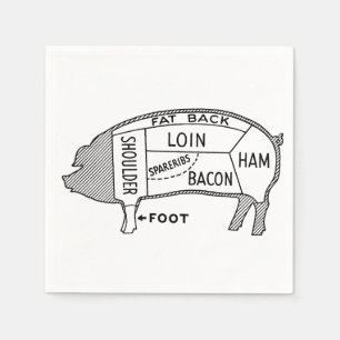 Butcher Chart Pig Napkins