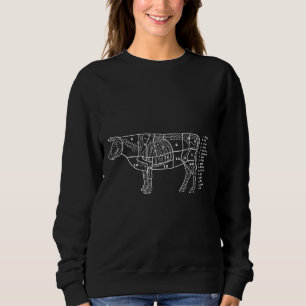 Butcher  Cow Beef Meat Cuts For Christmas Sweatshirt