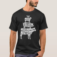 Butcher Cuts Food Pyramid Beef Pork Lamb Chicken T-Shirt