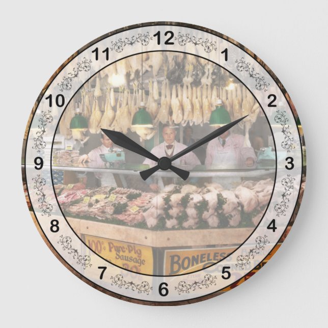 Butcher - Hooked on chicken 1931 Large Clock (Front)