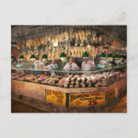 Butcher - Hooked on chicken 1931 Postcard