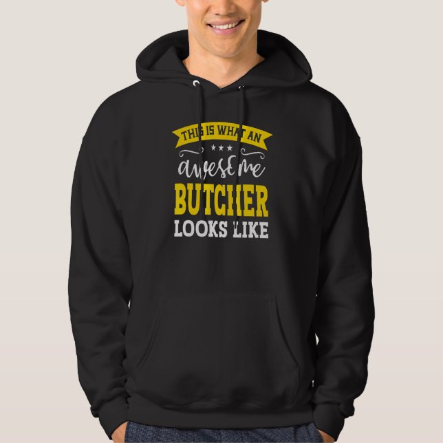 Butcher Job Title Employee Funny Worker Profession Hoodie (Front)