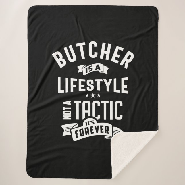 Butcher Job Title Tee Gift For Mens Womens Sherpa Blanket (Front)