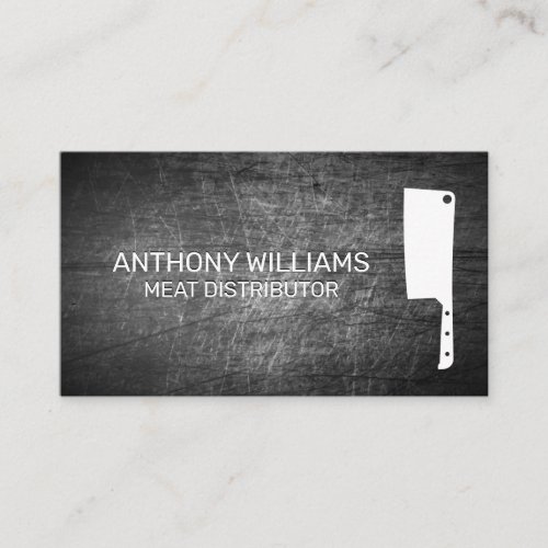 Butcher Knife icon  Scratched Metal Business Card