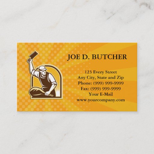 Customizable Butcher Knife Leg of Ham Retro Business Cards