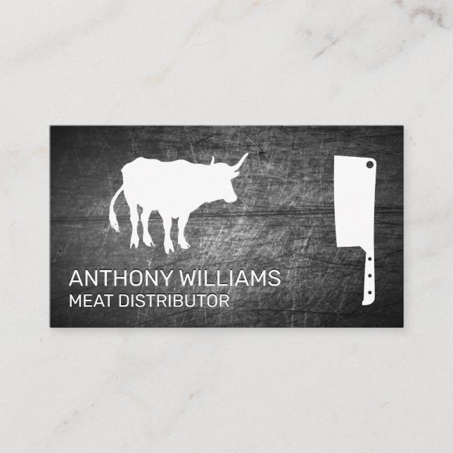Butcher Knife Meat | Livestock  Business Card (Front)