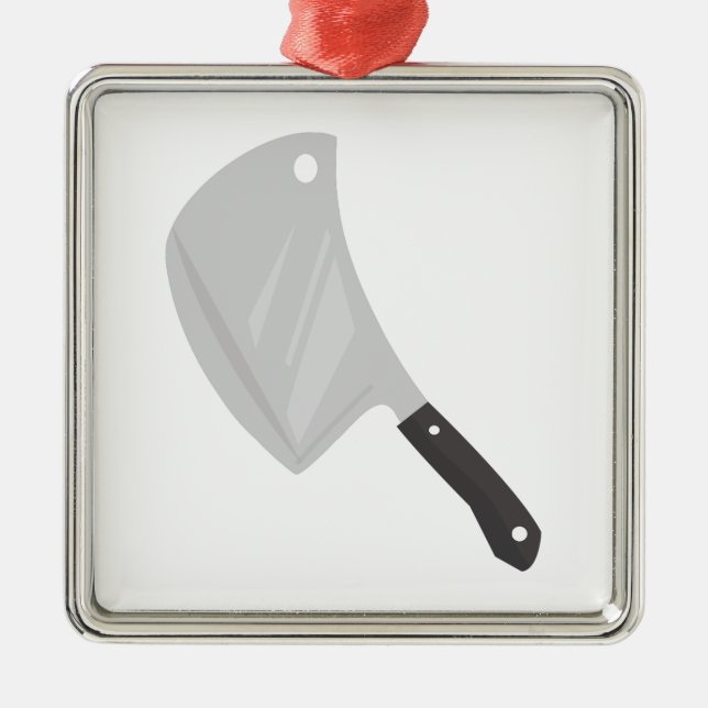 Butcher Knife Metal Ornament (Front)