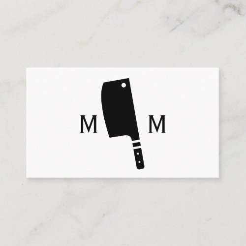 Butcher Knife Monogram Business Card