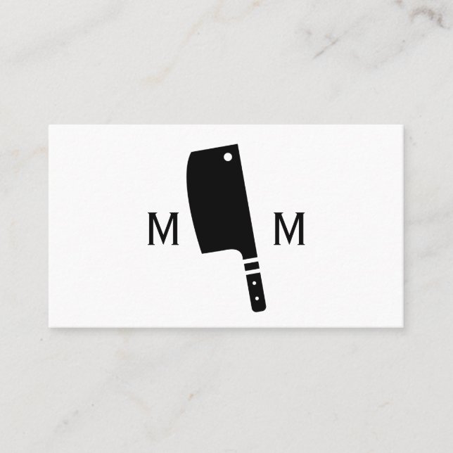 Butcher Knife Monogram Business Card (Front)
