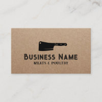 Butcher Meat Cleaver Meats & Poultry Market Kraft Business Card