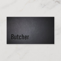 Butcher Modern Bold Text Elegant Dark Minimalist Business Card