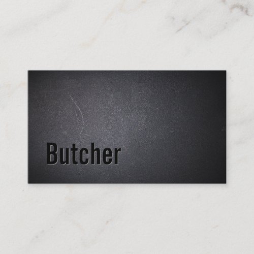Butcher Modern Bold Text Elegant Dark Minimalist Business Card