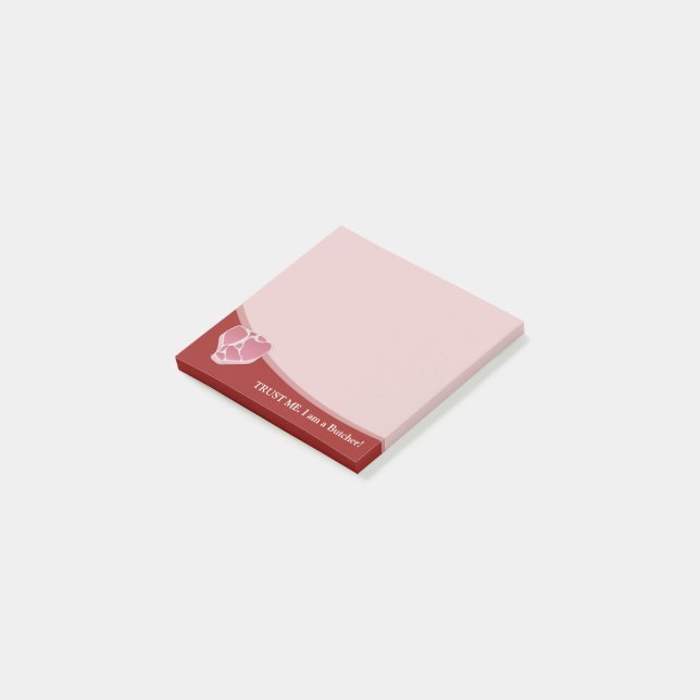 Butcher notes on Dark Red Background (Angled)