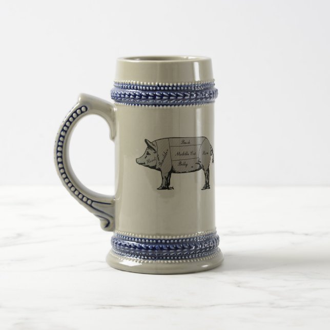 Butcher Pig Diagram Beer Stein (Left)