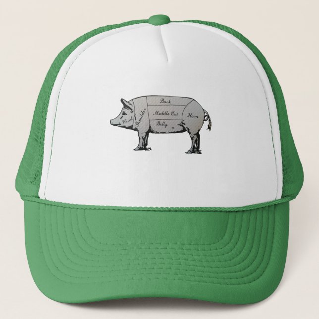 Butcher Pig Diagram Trucker Hat (Front)