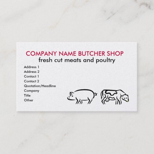 Customizable Butcher shop Business Cards