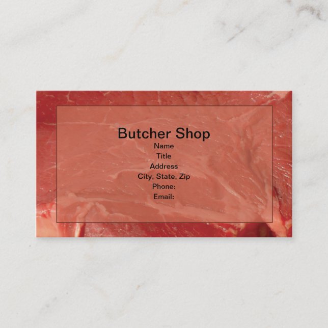 Butcher Shop Business Cards (Front)