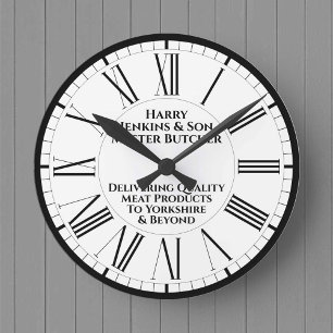 Butcher Shop Promotional Round Clock