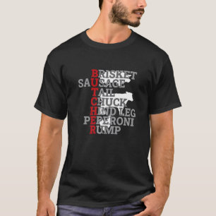 Butcher Slaughter Knife Pork Cattle Cow Butchers T-Shirt
