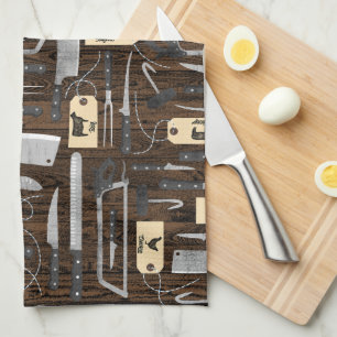 Butchers Knives Kitchen Towel