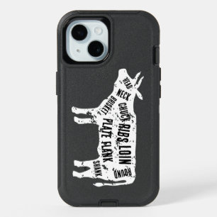 Butcher's meat beef cuts diagram iPhone 15 case