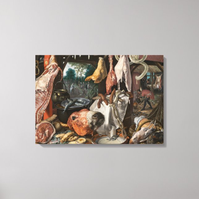 Butcher's Stall (by Pieter Aertsen) Canvas Print (Front)