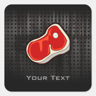 Butcher's Steak; Black Square Sticker