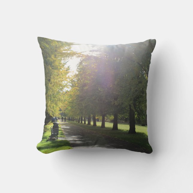 Bute Park - Autumn Trees Throw Pillow (Front)