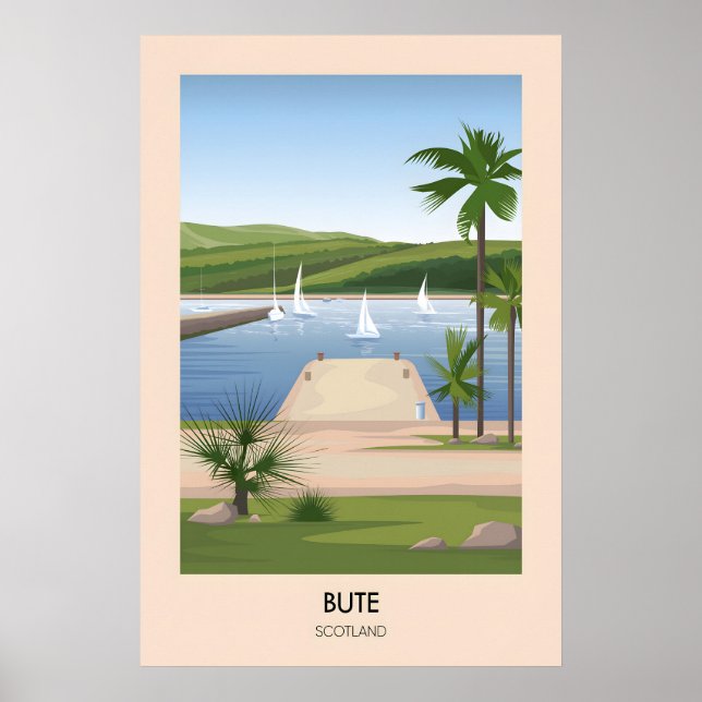 Bute Scotland Travel Poster (Front)