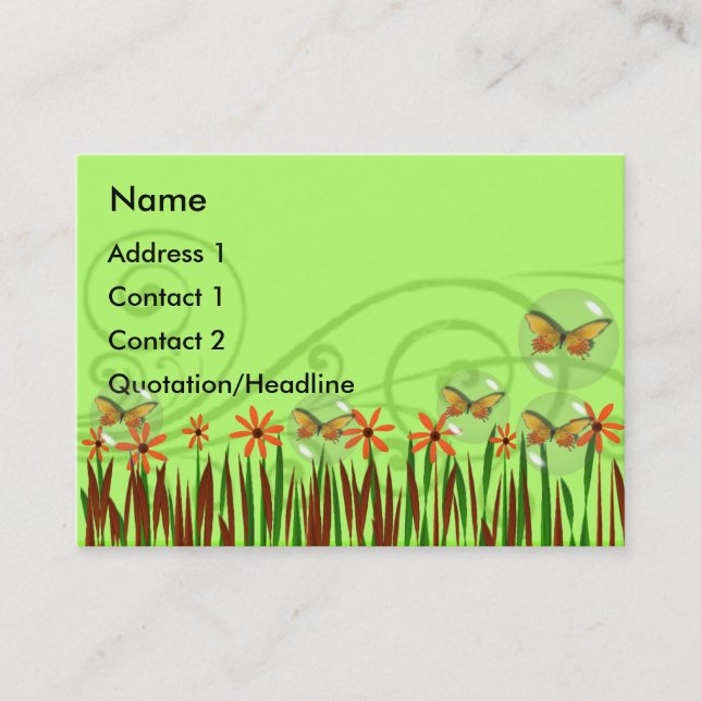 Buterflies in a Bubble - Customized Business Card (Front)