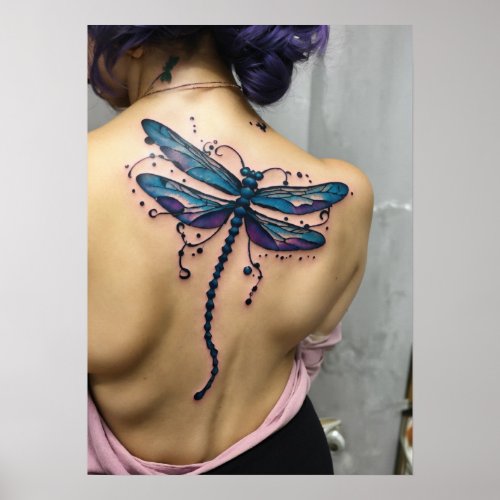 BUTERFLY WITH BACK TATTOO GIRL POSTER 