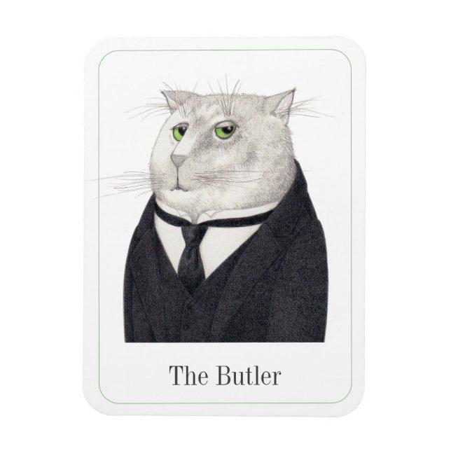 BUTLER CAT 3x4 Flexible Magnet + Text II (Vertical)